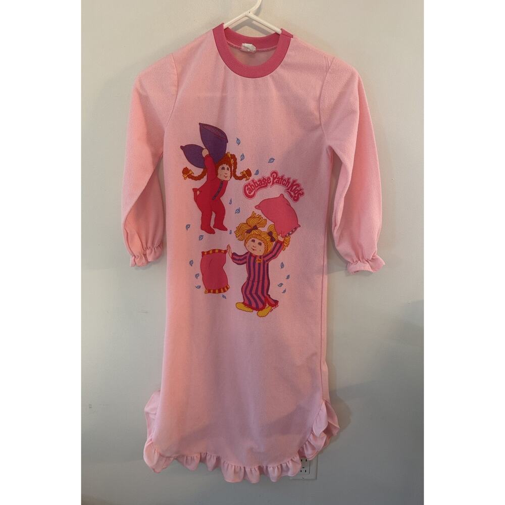Vintage 1984 Cabbage Patch Kids Pink Nightgown Girl's 10 Long Sleeve Polyester